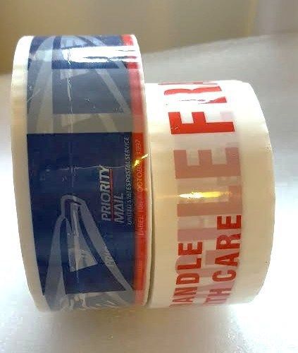 ROLL OF FRAGILE HANDLE WITH CARE PACKING TAPE &amp; BONUS PRIORITY MAIL