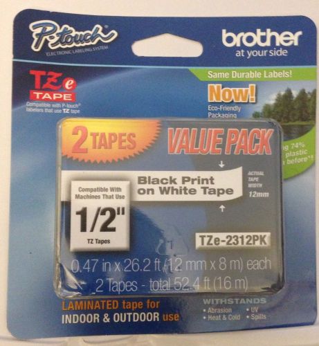 2-PACK Genuine Brother TZE2312PK Label Tape TZE231 TZ-231 TZe-2312PK