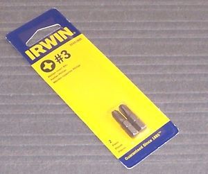 2 Pack Irwin 3510192C #3 x 1&#034; Phillips Insert Screwdriver Bits
