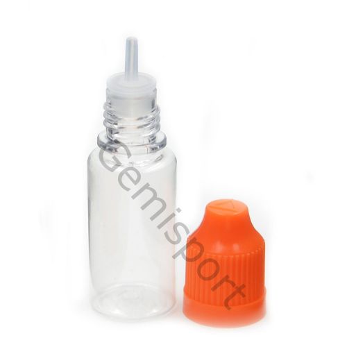 10ml Empty Plastic Dropper E Liquid PET Child Proof Cap White 50 Bottles Orange