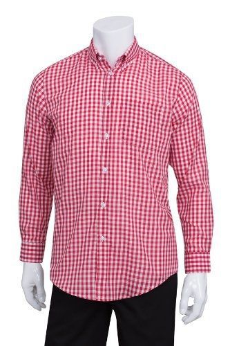 Chef Works D500 Men&#039;s Oxford Shirt, 2X-Large, Red