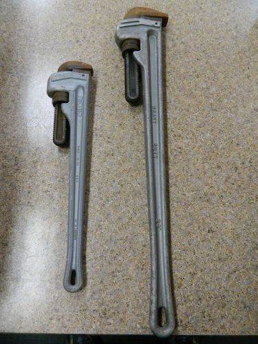 Ridgid heavy duty 24&#034; aluminum pipe wrench and unbranded 36&#034; lot for sale
