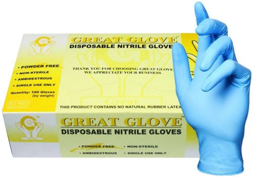 (Pack of 100 GREAT GLOVE PSG Nitrile Powder-Free 4-5 mil General Purpose Glove,