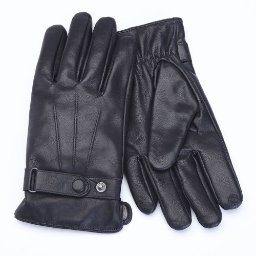 &#034;ROYCE Premium Lambskin Leather Cellphone Tablet Gloves, Men&#039;s Medium, Black&#034;