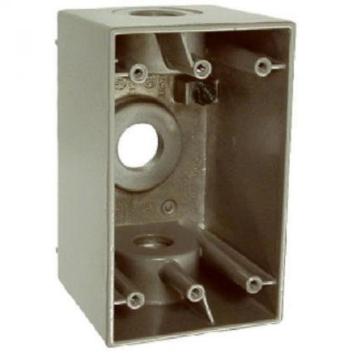 1 gang weatherproof gray box w/3 3/4 hubs bwf outlet boxes b-75v 087115180315 for sale