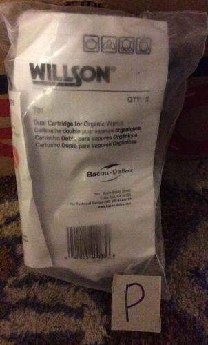 1 pair 2 pcs WILLSON Bacou Dalloz T01 Respirator Cartridges for Organic Vapours