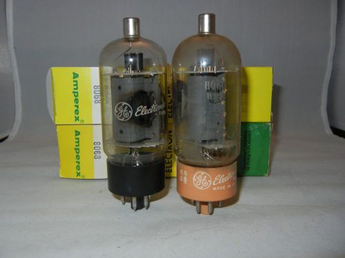 Used Vintage Exact Matched Pair of GE 8068 Vacuum Tubes Tested Strong at 98