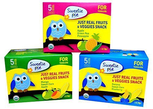 Sweetie Pie Organics Fruits &amp; Veggies Snack for Toddlers, Variety (Pack o...
