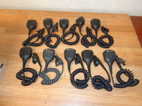 One lot of 10 motorola pmmn4051b radio microphones w/belt clips working for sale