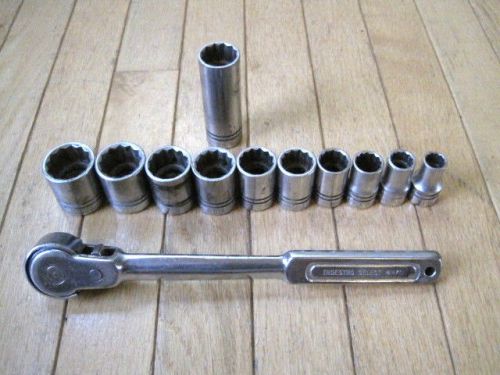 Indestro select 1/2&#034; drive 12 pc. 12 pt. socket set - made in u.s.a. for sale