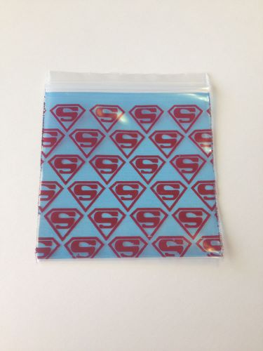 100 Blue Red Superman 2x2 Superhero Baggies 2020 Tiny Poly Ziplock Dime Bags