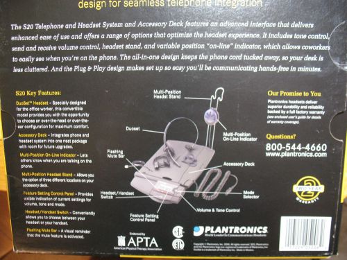 Plantronics S20 Professional Headset/Amplifier Full Telephone System