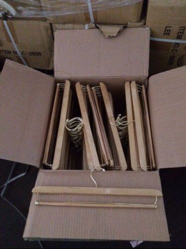 Hangers Wood &amp; Gold Pants Bottom Slack Trouser Clothing Store Fixtures LOT 1,600