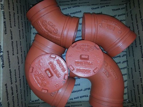 2-EACH 3&#034; GROOVED END CAPS, GROOVED 90 D ELBOWS, GROOVED 45 D ELBOWS