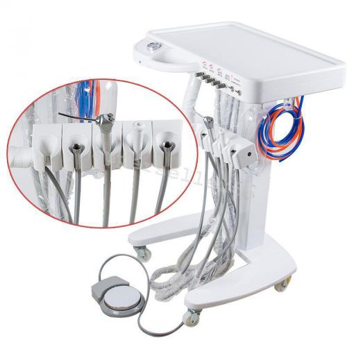 4-H Dental lab Delivery Mobile Cart Unit Equipment +1* syringe+2* handpiece tube