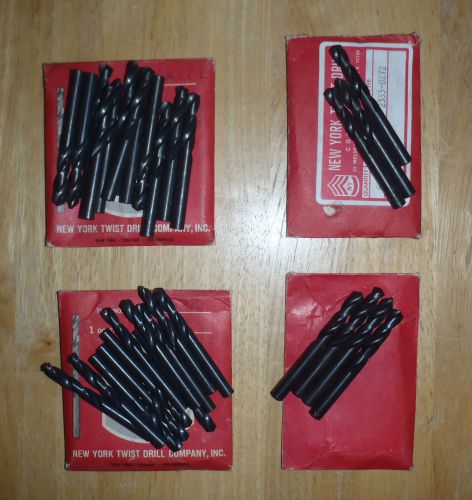 New york twist drill types &#034;c-h-i &amp; j&#034; screw mchn lgth drill bits - 4pkg 30 bits for sale