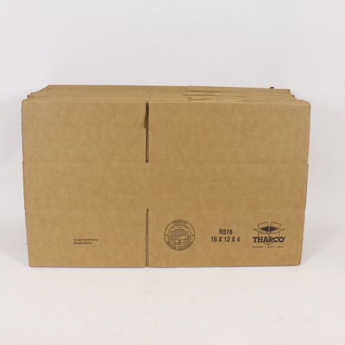 25 New Cardboard Boxes 16x12x4 Shipping Mailing Moving Box Tharco Single Wall