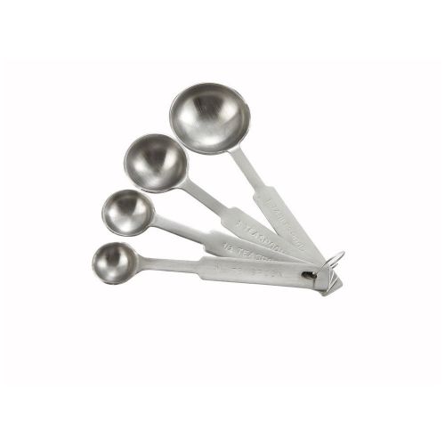 Winco mspd-4x, deluxe stainless steel measuring spoons, 4-piece set for sale