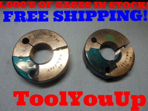 Nice! 1 3/8 18 nef 3a thread ring gages  1.375 go no go p.d.&#039;s= 1.3389 &amp; 1.3353 for sale