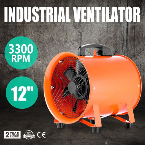 12&#034; Industrial Fan Ventilator Extractor Blower Rubber Feet Garage Underground
