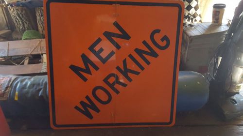 Men Working Highway/ Street Workers Sign