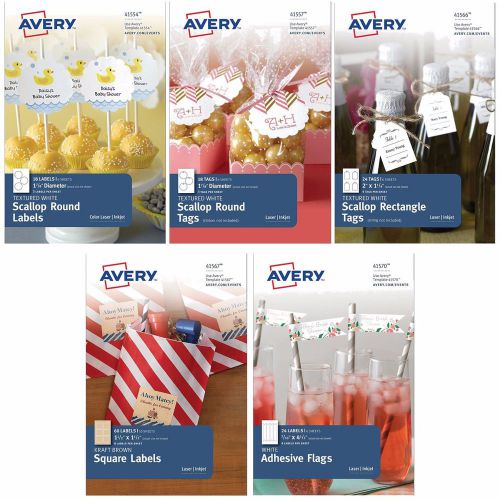 Avery celebrations laser/inkjet labels, tags and flags - choose one! for sale