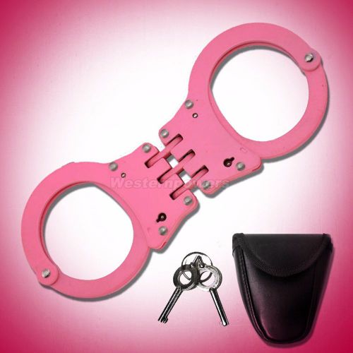 Pink police cop heavy duty military level handcuffs usa seller fast shipping new for sale