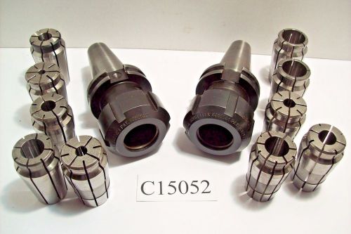 Made in usa cat40 12 pc set, 2 cat 40 &amp; ten(10) 1&#034; series acura collets  c15052 for sale