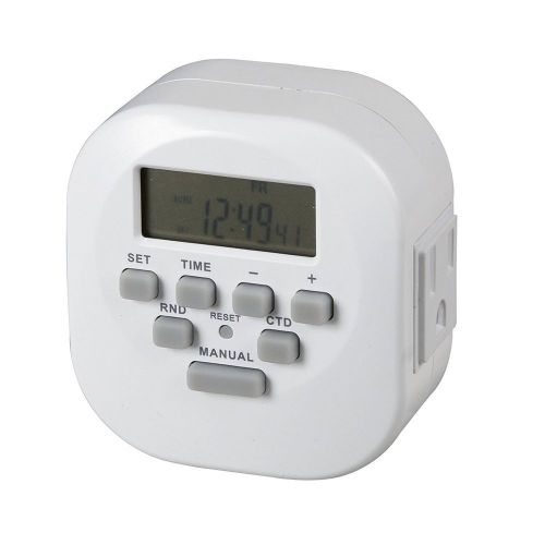 Westek TE06WHB 2 Outlet Digital Timer with 2 Grounded Outlet