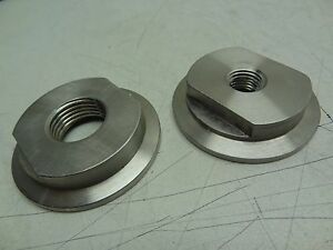 TWO 2.16&#034; STAINLESS STEEL FITTING TO FLANGE ADAPTERS FEMALE NPT 1/2&#034; &amp; 3/4&#034;