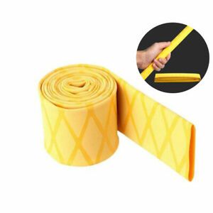 Yellow Non Slip Heat Shrink Tube Textured Heatshrink Sleeving Fishing Rod Racket