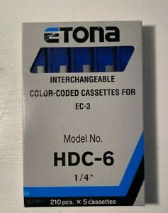 ETONA HDC-6 Blue 1/4&#034; Color Coded Cassettes STAPLES for EC-3 Stapler