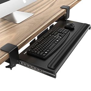 AboveTEK Large Keyboard Tray Under Desk with Wrist Rest, 26.7&#034;11&#034; Ergonomic C