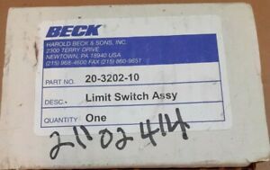BECK LIMIT SWITCH ASSEMBLY 20-3202-10 -NEW, 30 DAY WARRANTY