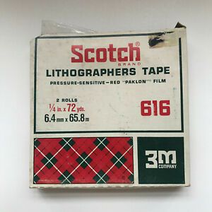 Scotch 616 Lithographers Tape: 1/4 in. x 72 yds. (Ruby Red)