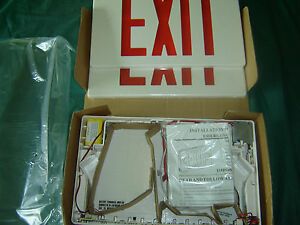 Lot of 3, EXIT SIGN Crescent CPRW32EN Double Faced LED 120/277v White Red Letter