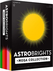 Astrobrights Mega Collection Colored Paper, 8  x 11, 24 lb/89 gsm, “Retro” 625
