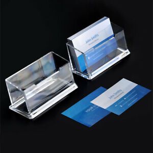 1pc Card Stand Box ID Cards Organizer Office Card Case Acrylic Display Holder HN