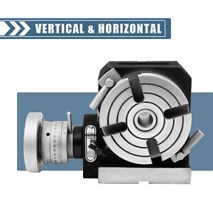 4” 100mm Rotary Table HV4 4-Slot Precision Durable Horizontal Milling Machine