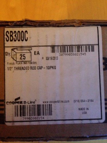 B-line sb-300c 1/2 threaded rod end cap yellow 10 pack box of 25 for sale