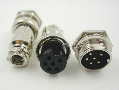 3pcs 16mm 6pin aviation plug male female panel power chassis metal connector for sale