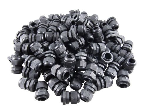 PG13.5 Black Nylon Waterproof Cable Connector Gland 6-12 mm 100 pcs