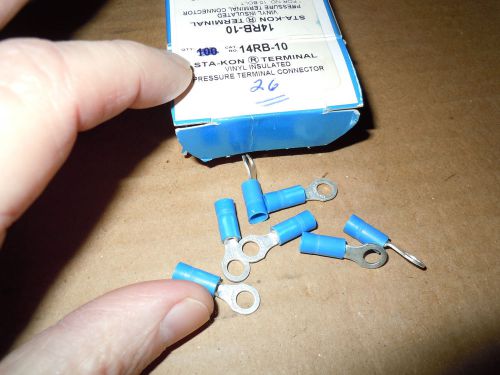 14rb-10 sta-kon ring terminal vinyl ins. #10 screw/16..14 ga wires for sale