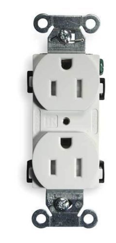 HUBBELL WIRING DEVICE-KELLEMS CR15WHITR Receptacle,Duplex,White,15A,125V,5-15R