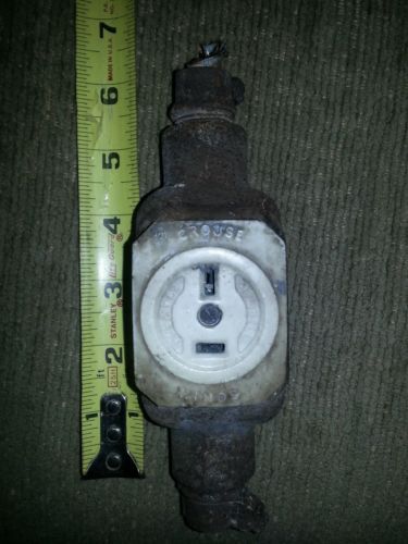 Vintage crouse hinds hubbell porcelain condulet plug receptacle in conduit for sale