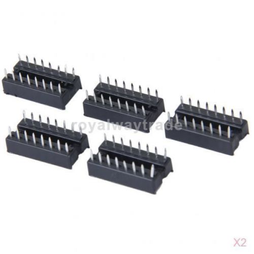 2x 5pcs 16pin dip dip16 ic socket adapter for 7.6mm width chip for sale