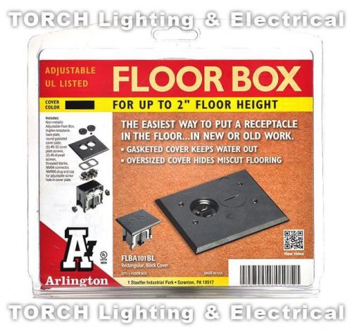 NEW ARLINGTON Non-Metallic Floor Box for up to 2&#034; floor height. FLBA101BL