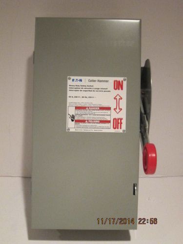 EATON CUTLER-HAMMER DH322NGK, 60A, 240V, 3PH, N1, HD Fusible Safety Switch NWOB!