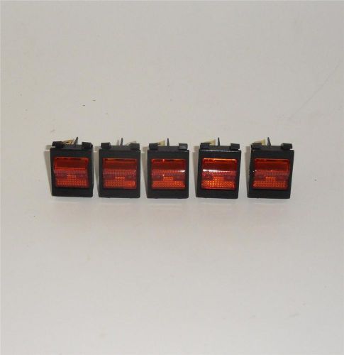 Force America 5400A001 Lot of 5 Amber Rocker Switch 3 prong 20amp NOS