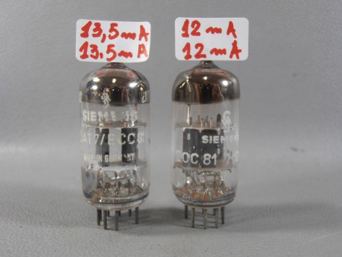 2 x SIEMENS ECC81 / 12AT7 Vintage Double Triode Tubes // STRONG TESTED !!